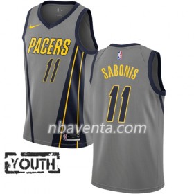 Camiseta Niños Indiana Pacers Domantas Sabonis 11 2018-19 Nike City Edition Gris Swingman